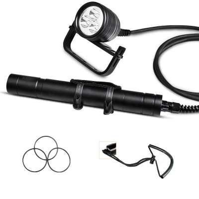 NITESUN DIV10 3000 lumens canister scuba video  diving light with protection cover glove light